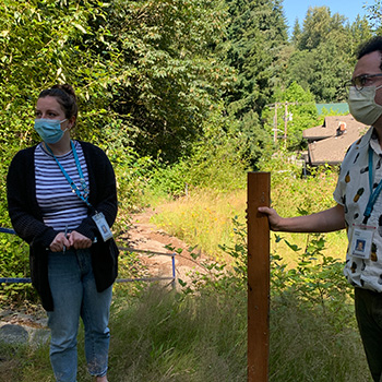 ABC staff members scoping out the project on our first site visit